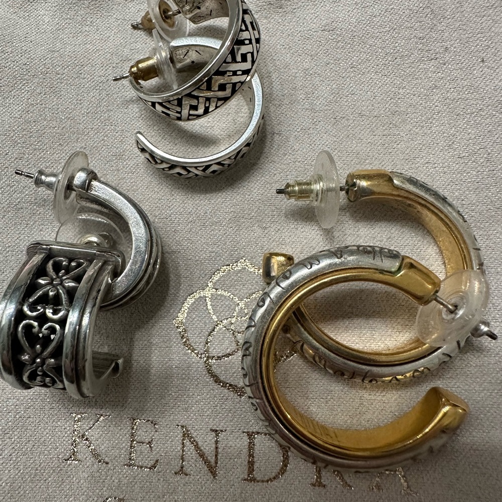 Brighton Silver and Gold Hoop Earrings Set